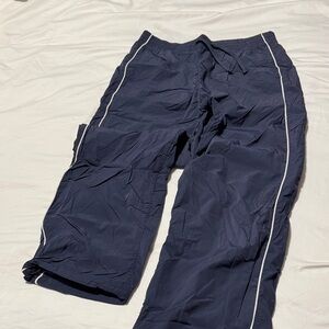 Navy Holister Track Pants with White Piping